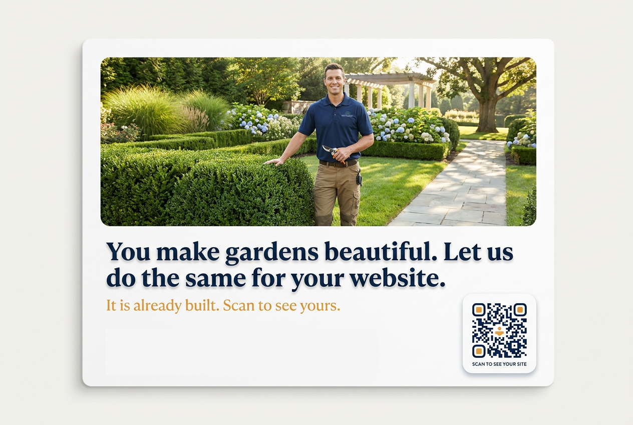 Landscaping postcard